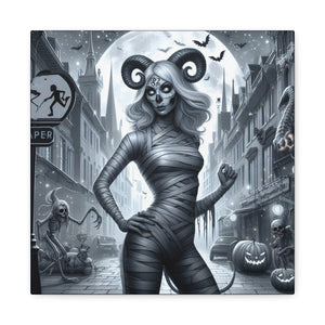 Canvas Print - Halloween Capricorn Astrology Mummy