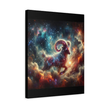 Load image into Gallery viewer, Celestial Aries Ram Canvas Art, Zodiac Decor, Astrological Wall Art, Gift for Astrology Lovers, Cosmic Home Decor, Unique Art Piece
