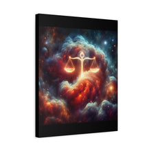 Load image into Gallery viewer, Cosmic Balance Canvas Wall Art - Celestial Decor, Zodiac Gift, Space Wall Art, Libra Astrology, Home Aesthetic
