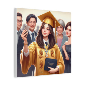 Graduation Canvas Art, Personalized Gift, Wall Decor, Student Art, Custom Framed Print, Graduation Celebration Decor