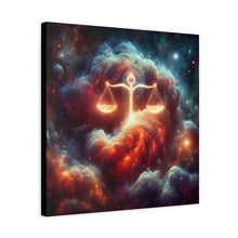 Load image into Gallery viewer, Cosmic Balance Canvas Wall Art - Celestial Decor, Zodiac Gift, Space Wall Art, Libra Astrology, Home Aesthetic
