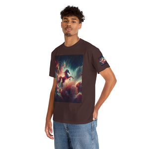 Sagittarius Galactic Unicorn Tee - Unisex Cotton T-Shirt for Cosmic Lovers, Fantasy Fans, Trendy Apparel, Astral War Merch, Gift for All Occasions