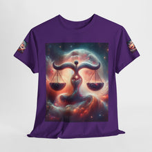 Load image into Gallery viewer, Cosmic Libra Justice Tee, Celestial Balance Shirt, Astrology Themed T-Shirt, Gift for Science Lovers, Unisex Heavy Cotton Tee
