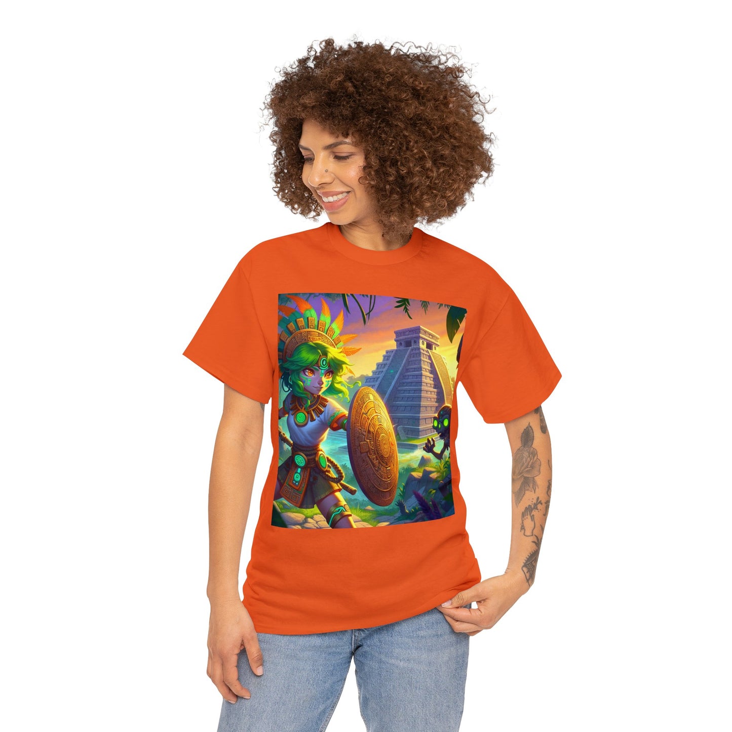 Pisces Aztec (F4) Unisex Heavy Cotton Tee