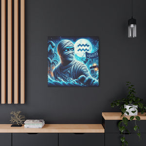 Mummy-Themed Canvas Art, Perfect for Halloween and Spooky Decor, Unique Home Wall Art, Great Gift for Horror Lovers, Halloween Decor