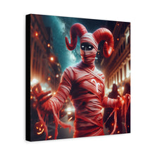 Load image into Gallery viewer, Halloween Themed Canvas Art, Spooky Decor, Unique Wall Hanging, Haunted House Artwork, Gift for Halloween Lovers, Fright Night Decor

