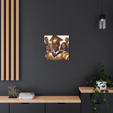 Load image into Gallery viewer, Graduation Celebration Canvas Print, Wall Art for Graduates, Custom Home Decor, Graduation Gift, College Hero Portrait, Family Love Display
