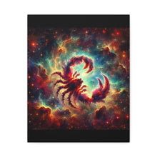 Load image into Gallery viewer, Cosmic Scorpio Canvas Art, Zodiac Wall Decor, Celestial Home Decor, Scorpio Gift, Astrology Wall Art
