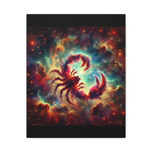 Cosmic Scorpio Canvas Art, Zodiac Wall Decor, Celestial Home Decor, Scorpio Gift, Astrology Wall Art