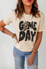 Load image into Gallery viewer, Khaki Game Day Rugby Football Season Leopard Lightning T Shirt
