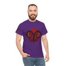 Load image into Gallery viewer, Aries Heart Tee, Unisex Heavy Cotton T-Shirt, Astrology Gift, Birthday Present, Graphic Tee, Casual Wear, Unique Design
