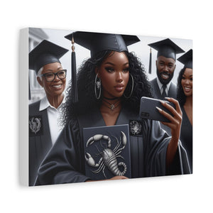 Graduation Canvas Art, Personalized Graduate Gift, Wall Decor, Black Girl Graduation, College Graduate, Inspirational Home Decor