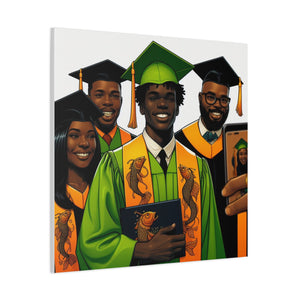 Graduation Canvas Print, Celebratory Artwork for Graduates, Stylish Home Decor, Gift for Graduates, Unique Wall Art