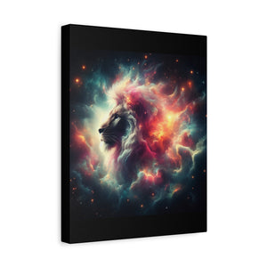 Cosmic Lion Canvas Wall Art, Abstract Lion Decor, Celestial Prints, Space Animal Artwork, Dreamy Home Decor