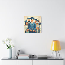 Load image into Gallery viewer, Graduation Celebration Stretched Canvas, Custom Wall Art, Gift for Graduates, Family Home Decor, Art for Special Occasions
