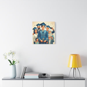 Graduation Celebration Stretched Canvas, Custom Wall Art, Gift for Graduates, Family Home Decor, Art for Special Occasions