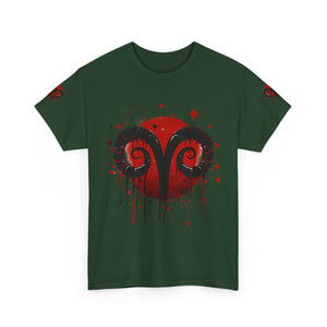 Aries Heart Tee, Unisex Heavy Cotton T-Shirt, Astrology Gift, Birthday Present, Graphic Tee, Casual Wear, Unique Design