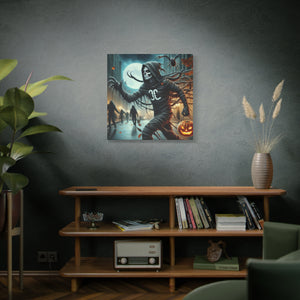 Spooky Halloween Wall Art Canvas, Creepy Decor for Haunted Houses, Trick or Treat Wall Hanging, Frightening Artwork, Seasonal Home Decor