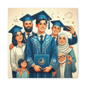 Graduation Celebration Stretched Canvas, Custom Wall Art, Gift for Graduates, Family Home Decor, Art for Special Occasions