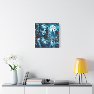 Mystical Mummy Canvas Art | Gothic Home Decor, Halloween Wall Art, Witchy Gift, Unique Art Print, Spooky Vibes, Mummy Themed Decor