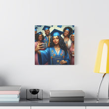 Load image into Gallery viewer, Graduation Celebration Canvas Print, Gift for Graduates, Wall Art for Graduation Parties, Matte Canvas Decor, Unique Grad Gift
