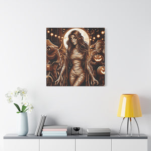 Canvas Wall Art: Halloween Virgo Astrology Mummy