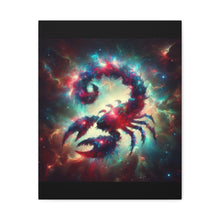 Load image into Gallery viewer, Astrological Scorpion Canvas Art Print, Zodiac Wall Decor, Astrology Gift, Cosmic Home Decor, Celestial Artwork

