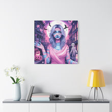 Load image into Gallery viewer, Halloween Art Canvas, Spooky Decor, Wall Art, Halloween Decoration, Witch Artwork, Gifts for Her
