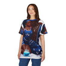 Load image into Gallery viewer, Cosmic Aquarius Love Unisex Cut &amp; Sew Tee – Star &amp; Moon Design
