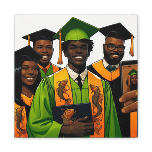 Graduation Canvas Print, Celebratory Artwork for Graduates, Stylish Home Decor, Gift for Graduates, Unique Wall Art