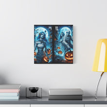 Load image into Gallery viewer, Aquarius Halloween Canvas Wall Art, Spooky Decor, Unique Gift, Home Decoration, Witch Theme Art, Perfect for Fall, Mysterious Vibe
