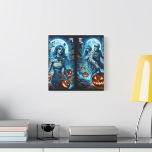 Aquarius Halloween Canvas Wall Art, Spooky Decor, Unique Gift, Home Decoration, Witch Theme Art, Perfect for Fall, Mysterious Vibe