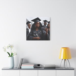 Graduation Canvas Art, Personalized Graduate Gift, Wall Decor, Black Girl Graduation, College Graduate, Inspirational Home Decor