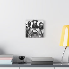 Load image into Gallery viewer, Graduation Family Canvas Art, Graduation Gift, Wall Decor, Education Celebration, Black History Month, Motivational Art
