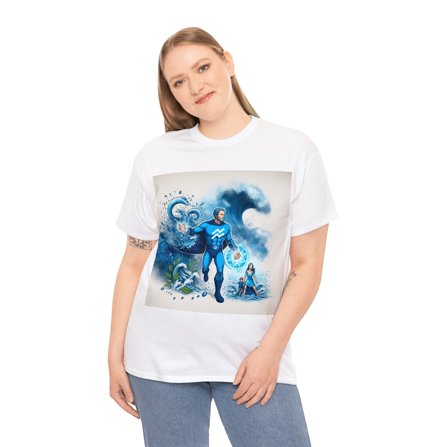 Aquarius Father's Day (1) Unisex Heavy Cotton Tee