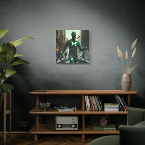 Glow-in-the-Dark Pisces Canvas Art, Zodiac Decor, Astrology Wall Art, Gift for Him/Her, Unique Home Decor, Mystic Vibe