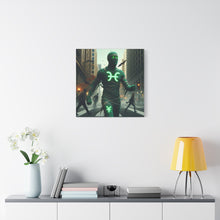 Load image into Gallery viewer, Glow-in-the-Dark Pisces Canvas Art, Zodiac Decor, Astrology Wall Art, Gift for Him/Her, Unique Home Decor, Mystic Vibe
