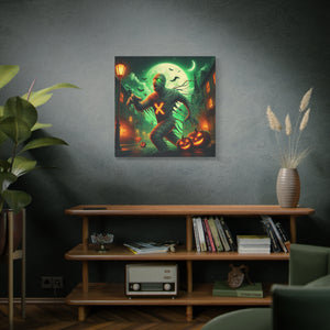Spooky Halloween Wall Art Canvas, Mummy Decor for Fall, Halloween Party Decoration, Frightening Home Decor, Unique Gift Idea