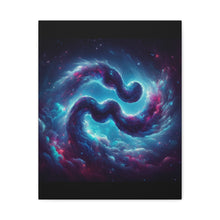 Load image into Gallery viewer, Galactic Aquarius Canvas Art Print, Cosmic Wall Decor, Nebula Artwork, Home Office Decor, Space Themed Gift
