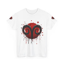 Load image into Gallery viewer, Aries Heart Tee, Unisex Heavy Cotton T-Shirt, Astrology Gift, Birthday Present, Graphic Tee, Casual Wear, Unique Design
