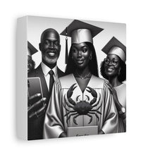 Load image into Gallery viewer, Graduation Family Canvas Art, Graduation Gift, Wall Decor, Education Celebration, Black History Month, Motivational Art
