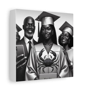 Graduation Family Canvas Art, Graduation Gift, Wall Decor, Education Celebration, Black History Month, Motivational Art