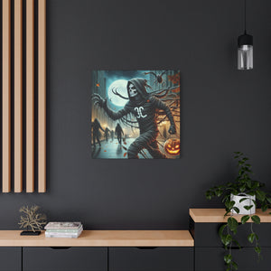 Spooky Halloween Wall Art Canvas, Creepy Decor for Haunted Houses, Trick or Treat Wall Hanging, Frightening Artwork, Seasonal Home Decor