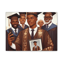 Load image into Gallery viewer, Graduation Celebration Canvas Art, Wall Decor for Graduates, Gift for Him, Family Celebration, Custom Canvas Print
