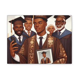 Graduation Celebration Canvas Art, Wall Decor for Graduates, Gift for Him, Family Celebration, Custom Canvas Print