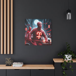 Retro Horror Art Canvas Print, Mummy Wall Art, Spooky Home Decor, Halloween Gift, Dark Aesthetic