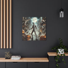 Load image into Gallery viewer, Spooky Mummy Art Canvas Print | Halloween Home Decor, Fall Wall Art, Unique Gift, Framed Mummy Artwork, Creepy Halloween Decor

