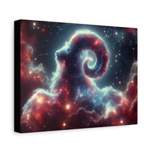 Load image into Gallery viewer, Celestial Ram Canvas Print, Astronomical Art for Home Decor, Unique Gift for Astrology Lovers, Cosmic Wall Art, Stretched Canvas
