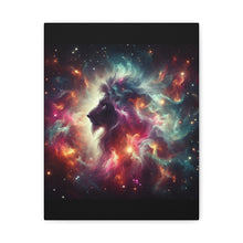 Load image into Gallery viewer, Cosmic Lion Canvas Art, Wall Decor, Galaxy Artwork, Home Decor, Unique Gift for Art Lovers, Space Theme
