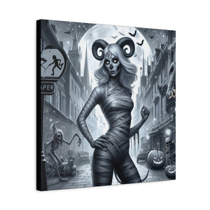 Canvas Print - Halloween Capricorn Astrology Mummy